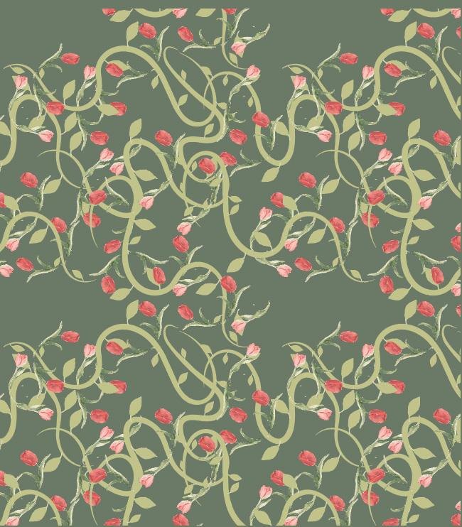 The vine pattern on sage green